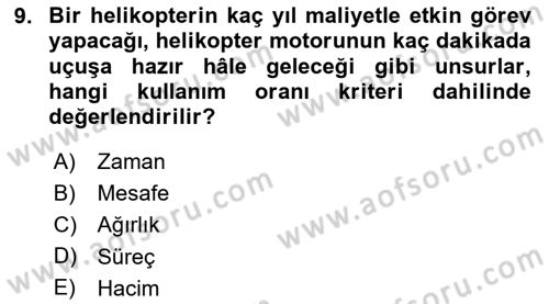 Entegre Lojistik Destek Dersi 2024 - 2025 Yılı (Vize) Ara Sınav Soruları 9. Soru