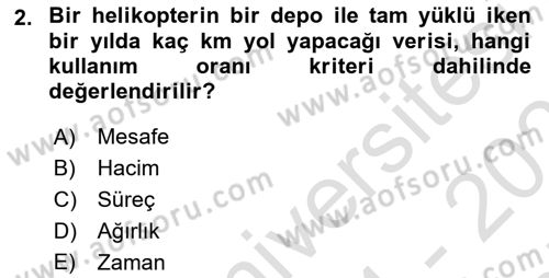 Entegre Lojistik Destek Dersi 2024 - 2025 Yılı (Final) Dönem Sonu Sınav Soruları 2. Soru