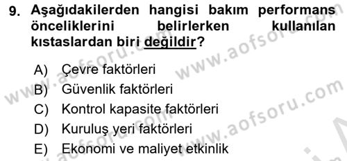 Entegre Lojistik Destek Dersi 2024 - 2025 Yılı (Final) Dönem Sonu Sınav Soruları 9. Soru