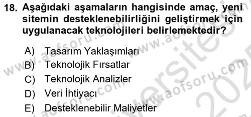 Entegre Lojistik Destek Dersi 2024 - 2025 Yılı Yaz Okulu Sınav Soruları 18. Soru