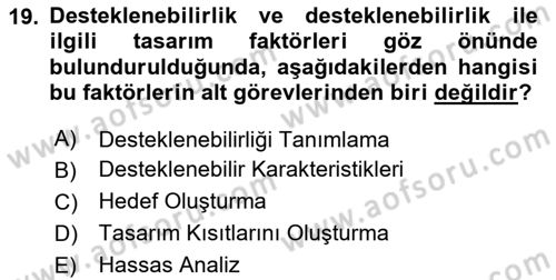 Entegre Lojistik Destek Dersi 2024 - 2025 Yılı Yaz Okulu Sınav Soruları 19. Soru