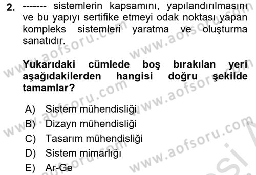 Entegre Lojistik Destek Dersi 2024 - 2025 Yılı Yaz Okulu Sınav Soruları 2. Soru