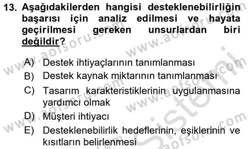 Entegre Lojistik Destek Dersi 2025 - 2026 Yılı (Vize) Ara Sınav Soruları 13. Soru