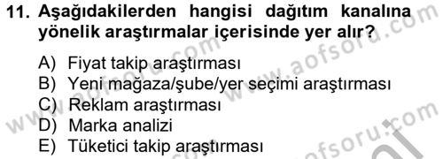 Marka ve Yönetimi Dersi 2012 - 2013 Yılı (Vize) Ara Sınav Soruları 11. Soru