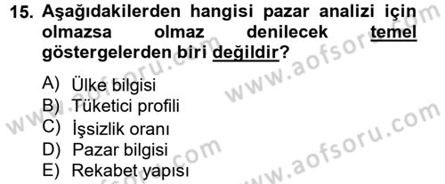 Marka ve Yönetimi Dersi 2012 - 2013 Yılı (Vize) Ara Sınav Soruları 15. Soru