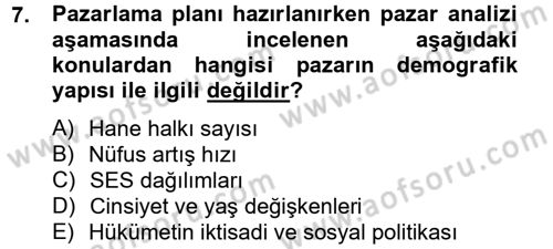 Marka ve Yönetimi Dersi 2012 - 2013 Yılı (Vize) Ara Sınav Soruları 7. Soru