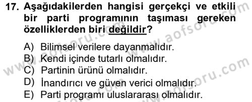 Marka ve Yönetimi Dersi 2012 - 2013 Yılı (Final) Dönem Sonu Sınav Soruları 17. Soru