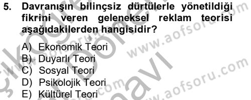 Marka ve Yönetimi Dersi 2012 - 2013 Yılı (Final) Dönem Sonu Sınav Soruları 5. Soru