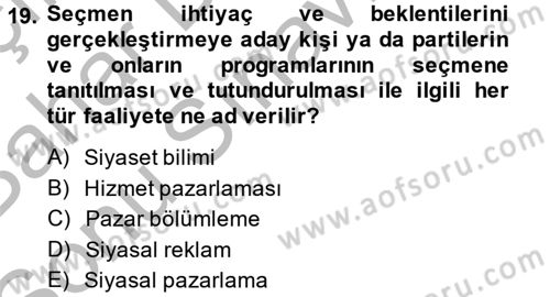 Marka ve Yönetimi Dersi 2013 - 2014 Yılı (Final) Dönem Sonu Sınav Soruları 19. Soru