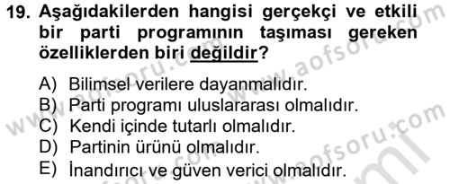 Marka ve Yönetimi Dersi 2013 - 2014 Yılı Tek Ders Sınav Soruları 19. Soru