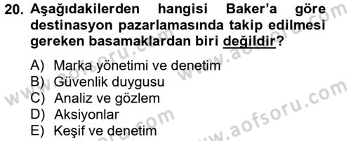 Marka ve Yönetimi Dersi 2013 - 2014 Yılı Tek Ders Sınav Soruları 20. Soru