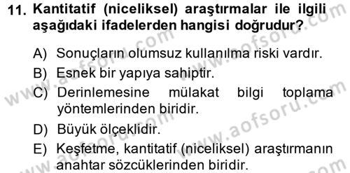 Marka ve Yönetimi Dersi 2014 - 2015 Yılı (Vize) Ara Sınav Soruları 11. Soru