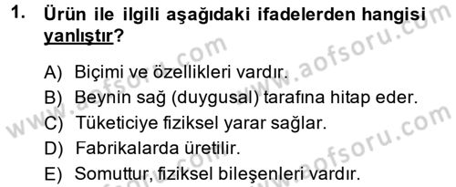 Marka ve Yönetimi Dersi 2014 - 2015 Yılı (Final) Dönem Sonu Sınav Soruları 1. Soru