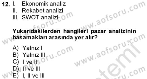 Marka ve Yönetimi Dersi 2014 - 2015 Yılı Tek Ders Sınav Soruları 12. Soru