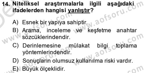 Marka ve Yönetimi Dersi 2014 - 2015 Yılı Tek Ders Sınav Soruları 14. Soru
