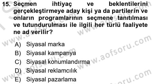 Marka ve Yönetimi Dersi 2015 - 2016 Yılı (Final) Dönem Sonu Sınav Soruları 15. Soru