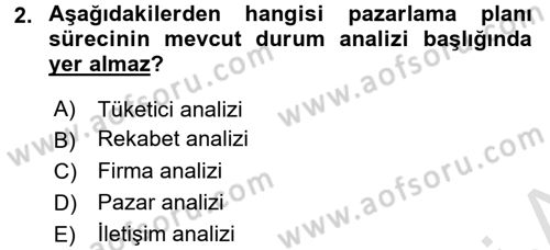 Marka ve Yönetimi Dersi 2015 - 2016 Yılı (Final) Dönem Sonu Sınav Soruları 2. Soru