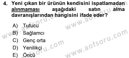 Marka ve Yönetimi Dersi 2015 - 2016 Yılı (Final) Dönem Sonu Sınav Soruları 4. Soru