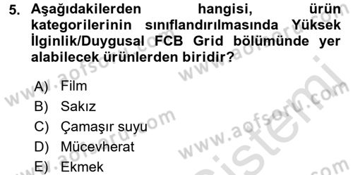Marka ve Yönetimi Dersi 2015 - 2016 Yılı (Final) Dönem Sonu Sınav Soruları 5. Soru