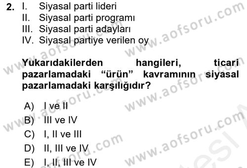 Marka ve Yönetimi Dersi 2015 - 2016 Yılı Tek Ders Sınav Soruları 2. Soru