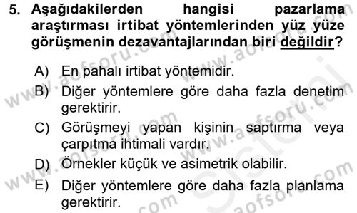 Marka ve Yönetimi Dersi 2015 - 2016 Yılı Tek Ders Sınav Soruları 5. Soru