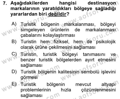 Marka ve Yönetimi Dersi 2015 - 2016 Yılı Tek Ders Sınav Soruları 7. Soru