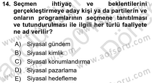 Marka ve Yönetimi Dersi 2016 - 2017 Yılı (Final) Dönem Sonu Sınav Soruları 14. Soru