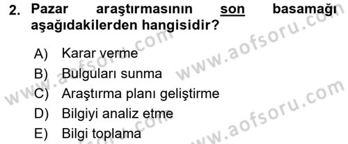 Marka ve Yönetimi Dersi 2016 - 2017 Yılı (Final) Dönem Sonu Sınav Soruları 2. Soru