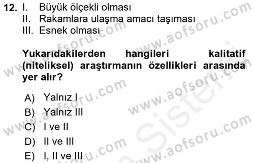 Marka ve Yönetimi Dersi 2017 - 2018 Yılı (Vize) Ara Sınav Soruları 12. Soru