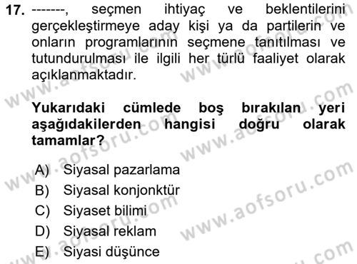 Marka ve Yönetimi Dersi 2018 - 2019 Yılı 3 Ders Sınav Soruları 17. Soru