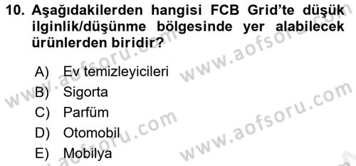 Marka ve Yönetimi Dersi 2018 - 2019 Yılı (Final) Dönem Sonu Sınav Soruları 10. Soru