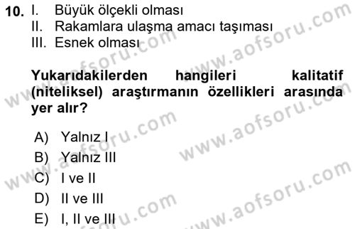 Marka ve Yönetimi Dersi 2020 - 2021 Yılı Yaz Okulu Sınav Soruları 10. Soru