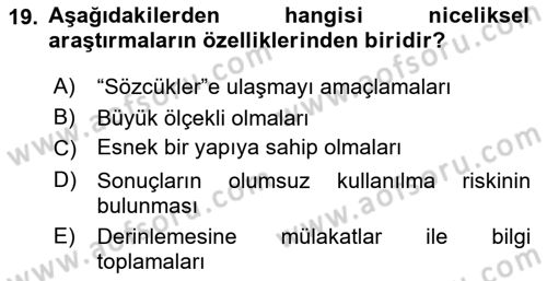 Marka ve Yönetimi Dersi 2021 - 2022 Yılı (Vize) Ara Sınav Soruları 19. Soru