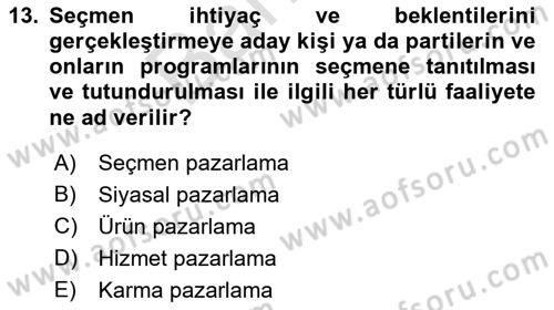 Marka ve Yönetimi Dersi 2021 - 2022 Yılı (Final) Dönem Sonu Sınav Soruları 13. Soru