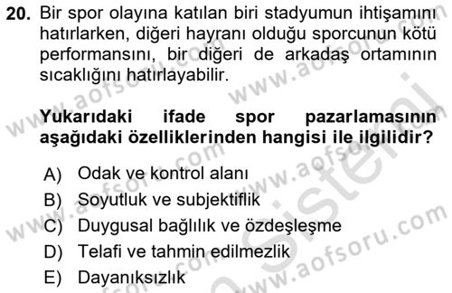 Marka ve Yönetimi Dersi 2021 - 2022 Yılı (Final) Dönem Sonu Sınav Soruları 20. Soru