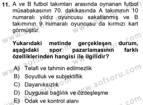 Marka ve Yönetimi Dersi 2021 - 2022 Yılı Yaz Okulu Sınav Soruları 11. Soru