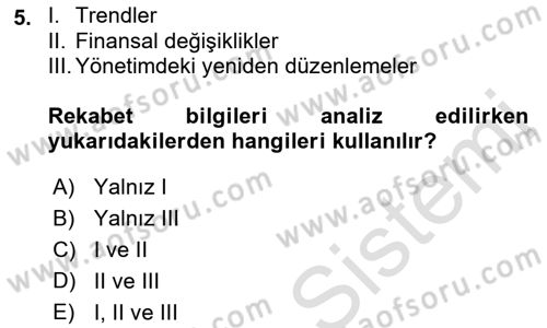 Marka ve Yönetimi Dersi 2022 - 2023 Yılı Yaz Okulu Sınav Soruları 5. Soru