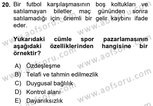 Marka ve Yönetimi Dersi 2023 - 2024 Yılı (Final) Dönem Sonu Sınav Soruları 20. Soru