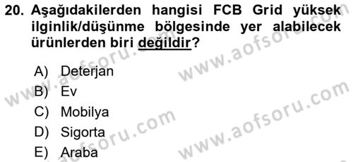 Marka ve Yönetimi Dersi 2023 - 2024 Yılı Yaz Okulu Sınav Soruları 20. Soru