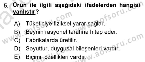 Marka ve Yönetimi Dersi 2023 - 2024 Yılı Yaz Okulu Sınav Soruları 5. Soru