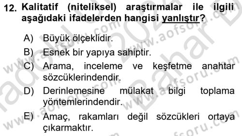 Marka ve Yönetimi Dersi 2024 - 2025 Yılı (Vize) Ara Sınav Soruları 12. Soru