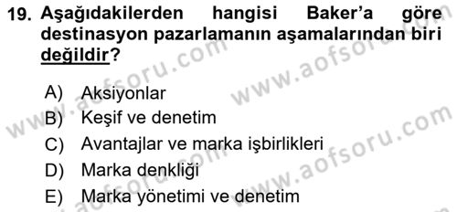 Marka ve Yönetimi Dersi 2024 - 2025 Yılı Yaz Okulu Sınav Soruları 19. Soru