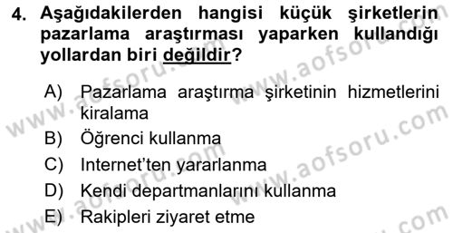 Marka ve Yönetimi Dersi 2024 - 2025 Yılı Yaz Okulu Sınav Soruları 4. Soru