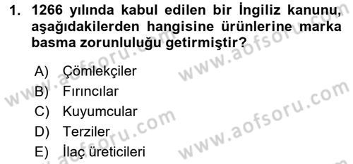 Marka ve Yönetimi Dersi 2025 - 2026 Yılı (Vize) Ara Sınav Soruları 1. Soru