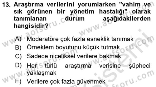 Marka ve Yönetimi Dersi 2025 - 2026 Yılı (Vize) Ara Sınav Soruları 13. Soru