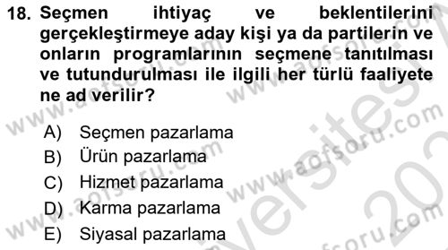 Marka ve Yönetimi Dersi 2025 - 2026 Yılı (Final) Dönem Sonu Sınav Soruları 18. Soru