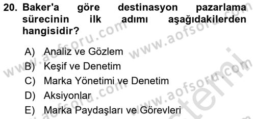 Marka ve Yönetimi Dersi 2025 - 2026 Yılı (Final) Dönem Sonu Sınav Soruları 20. Soru