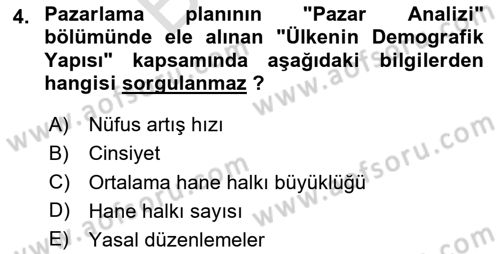 Marka ve Yönetimi Dersi 2025 - 2026 Yılı (Final) Dönem Sonu Sınav Soruları 4. Soru