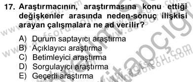 Marka İletişiminde Analiz ve Araştırma 1 Dersi 2012 - 2013 Yılı (Vize) Ara Sınav Soruları 17. Soru