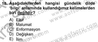 Marka İletişiminde Analiz ve Araştırma 1 Dersi 2012 - 2013 Yılı (Vize) Ara Sınav Soruları 18. Soru